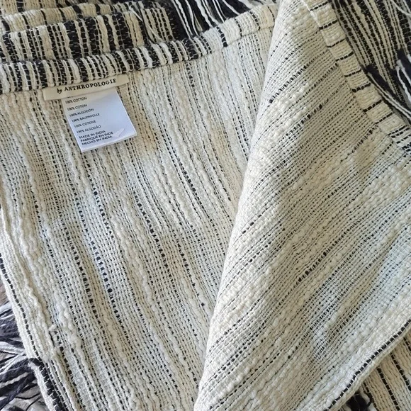 Anthropologie Boho 100% Cotton Fringe Throw| NWOT - Picture 7 of 9